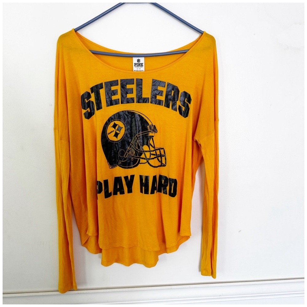 PINK Victoria's Secret Yellow Steelers Graphic Tee